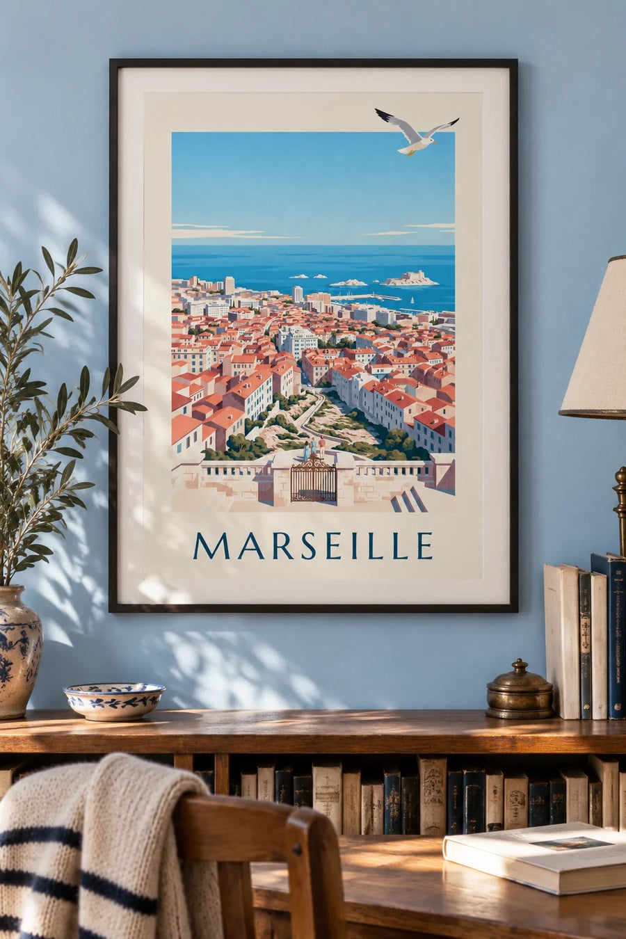 Marseille View from Notre-Dame-de-la-Garde Poster : framed on the wall