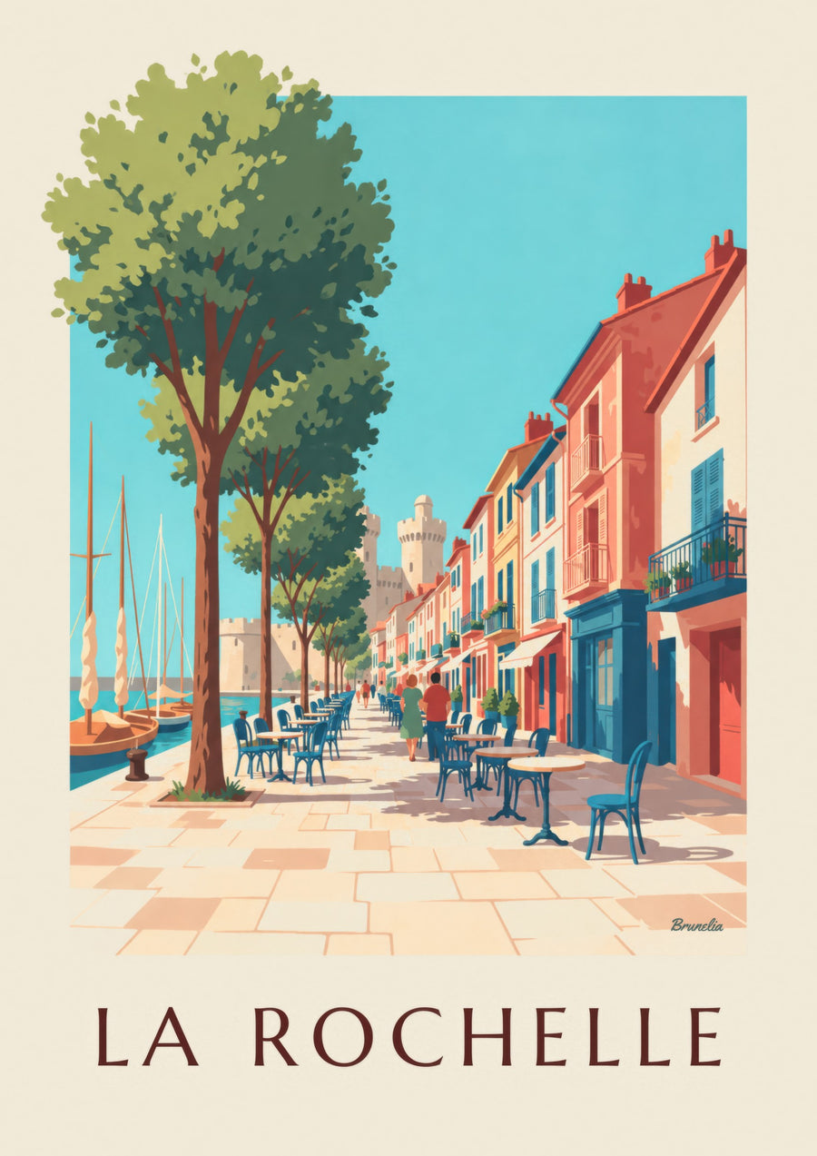 Gabut in La Rochelle Poster, Colourful Houses