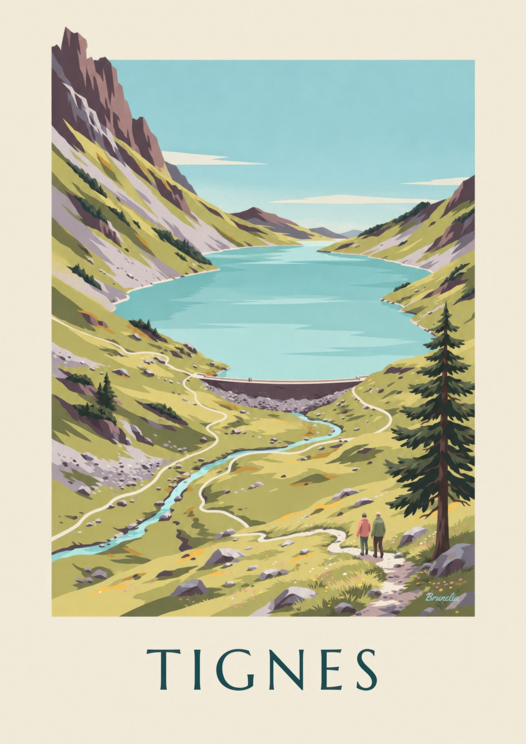 Tignes turquoise Lac de la Sassière poster: close-up detail