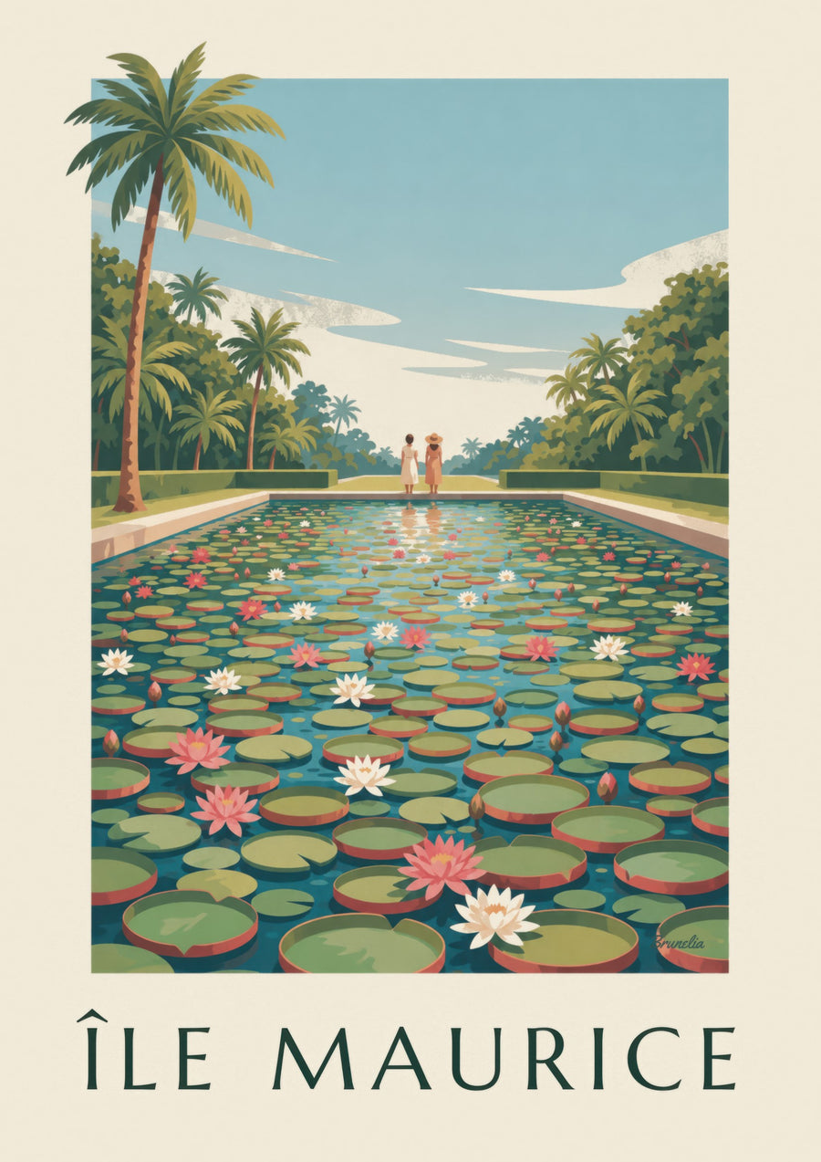 Mauritius giant water lilies poster