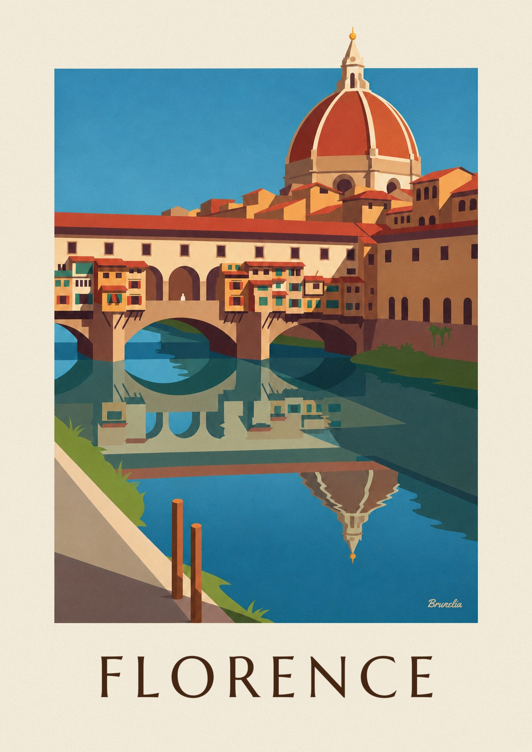 Ponte Vecchio and the Arno in Florence poster: close-up detail