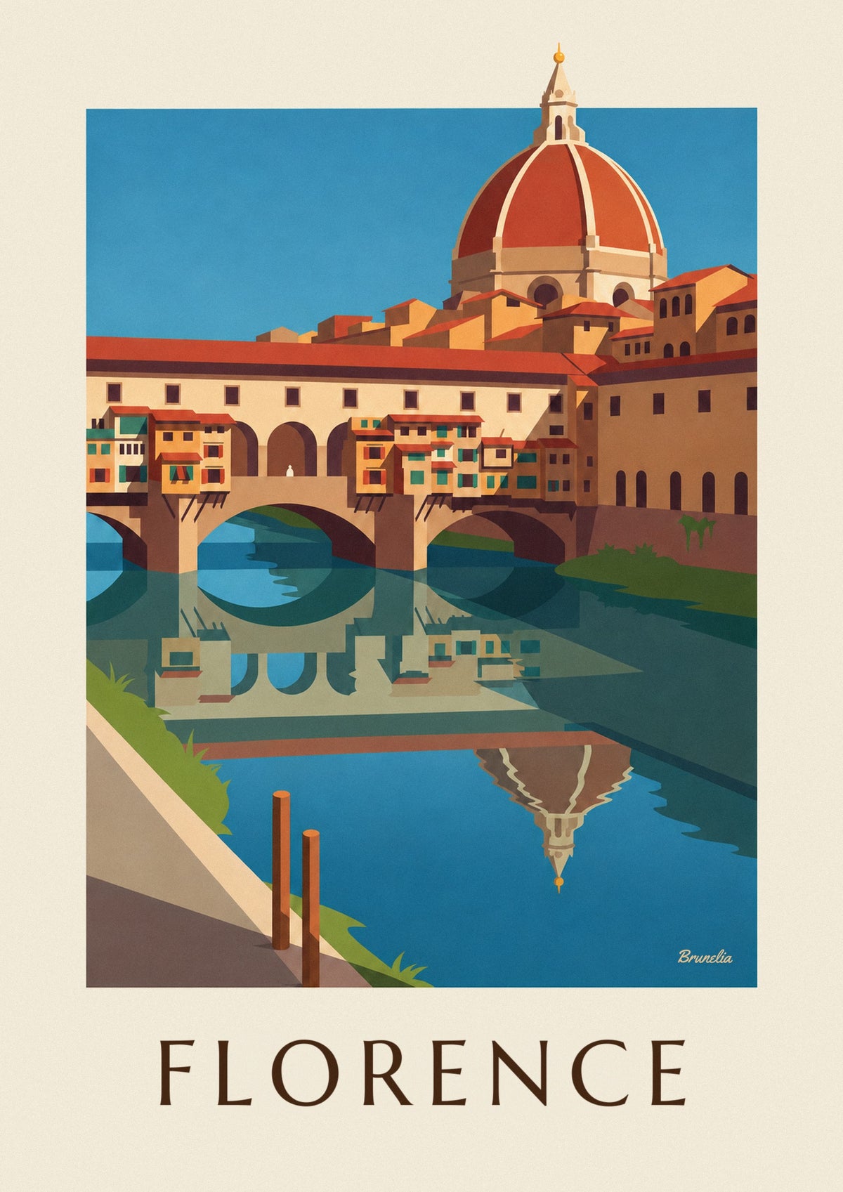 Ponte Vecchio and the Arno in Florence poster