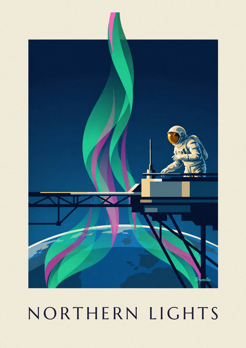 Poster of the northern lights seen from space by an astronaut: the full poster