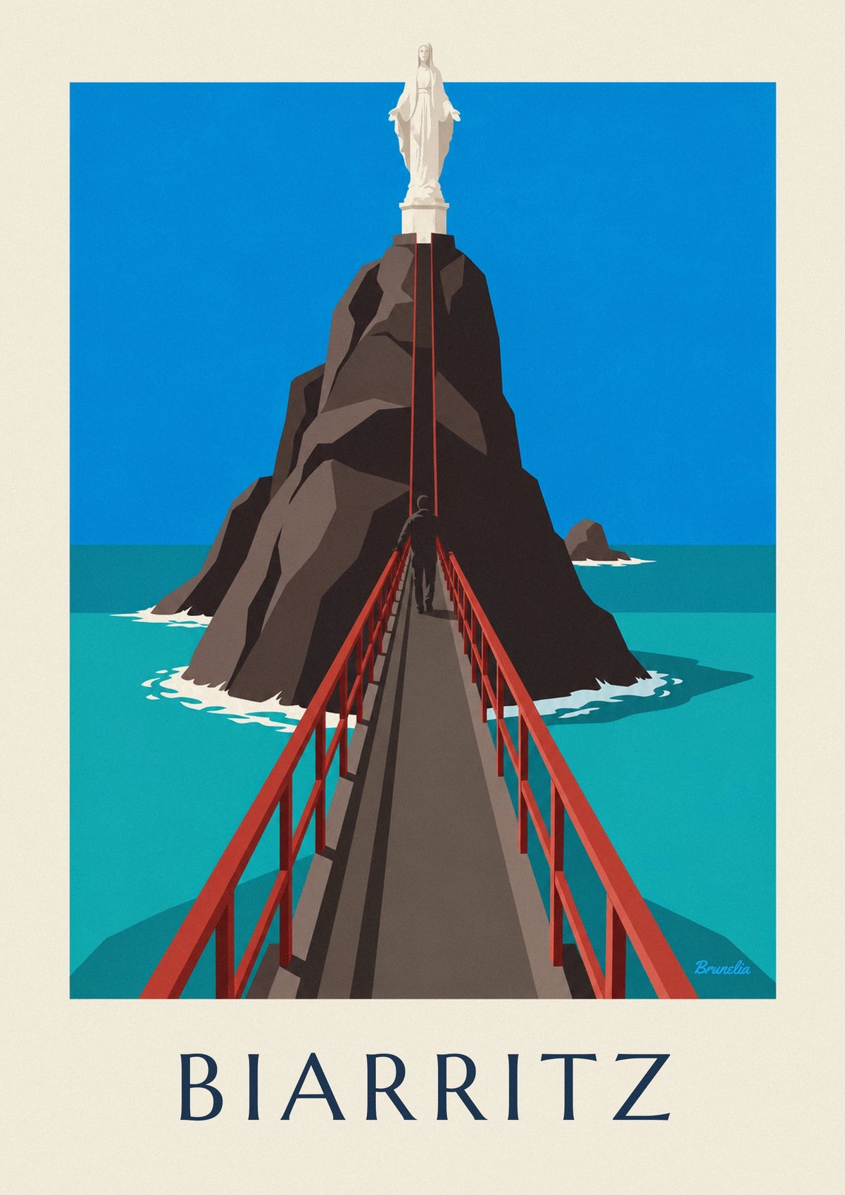 Affiche passerelle du Rocher de la Vierge à Biarritz