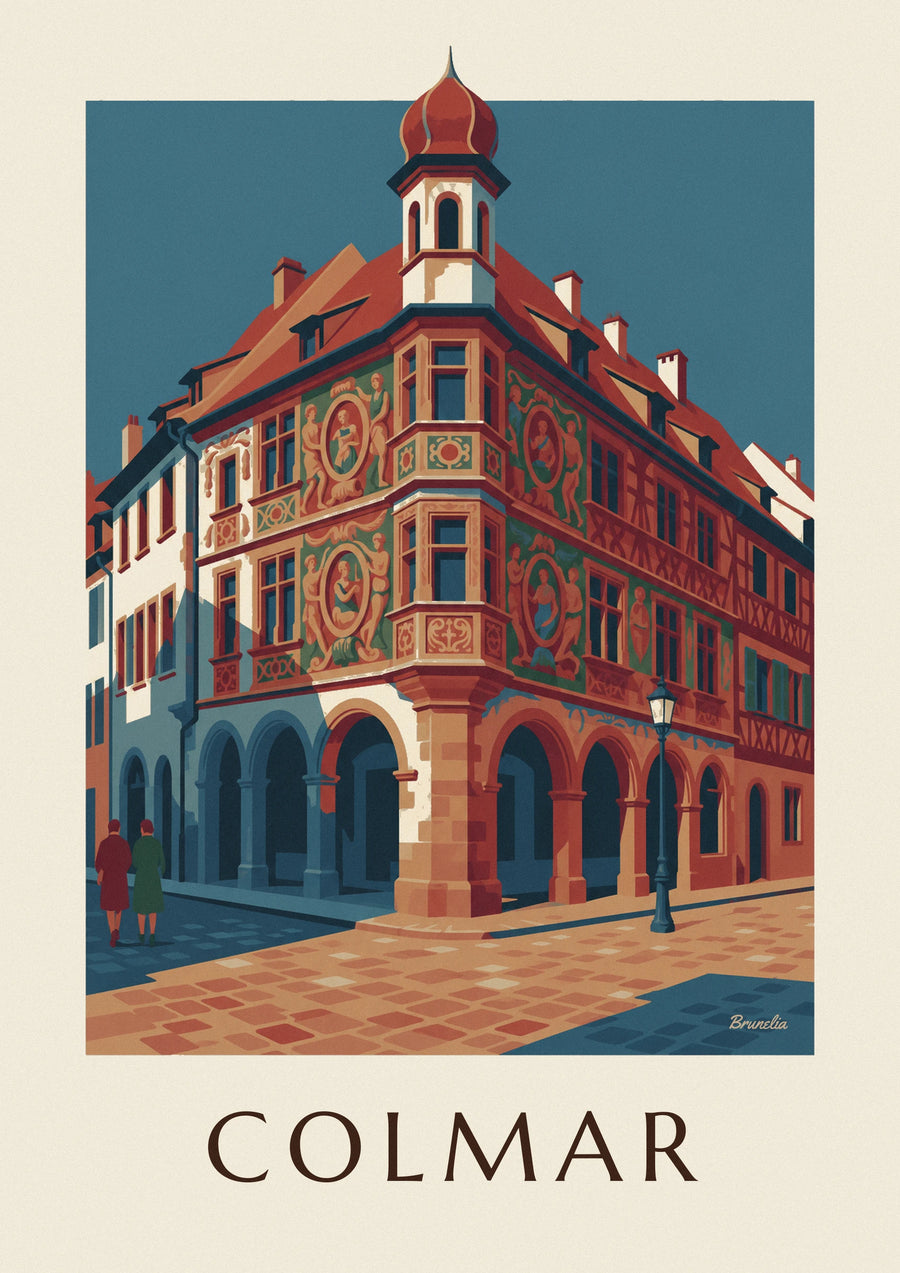 Affiche Maison Pfister et sa galerie de bois sculpté à Colmar