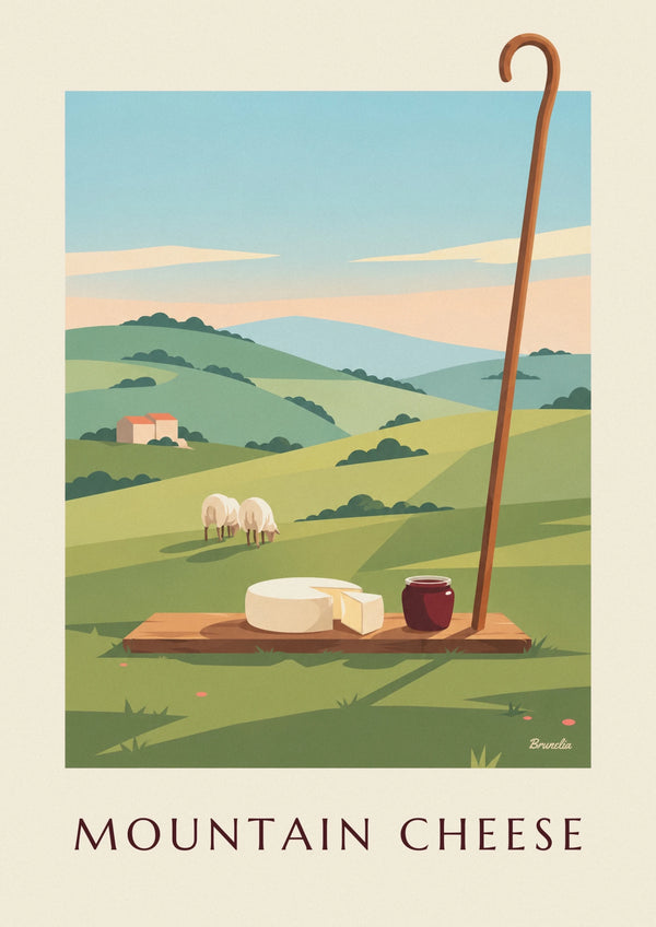 Affiche fromage de brebis basque et confiture de cerises noires