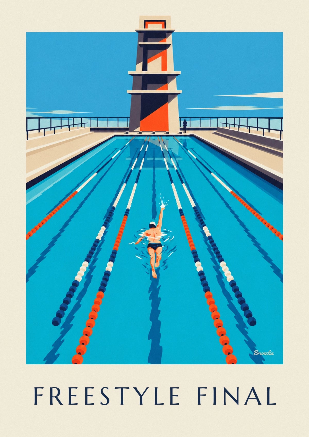 Freestyle swimmer at the championships poster