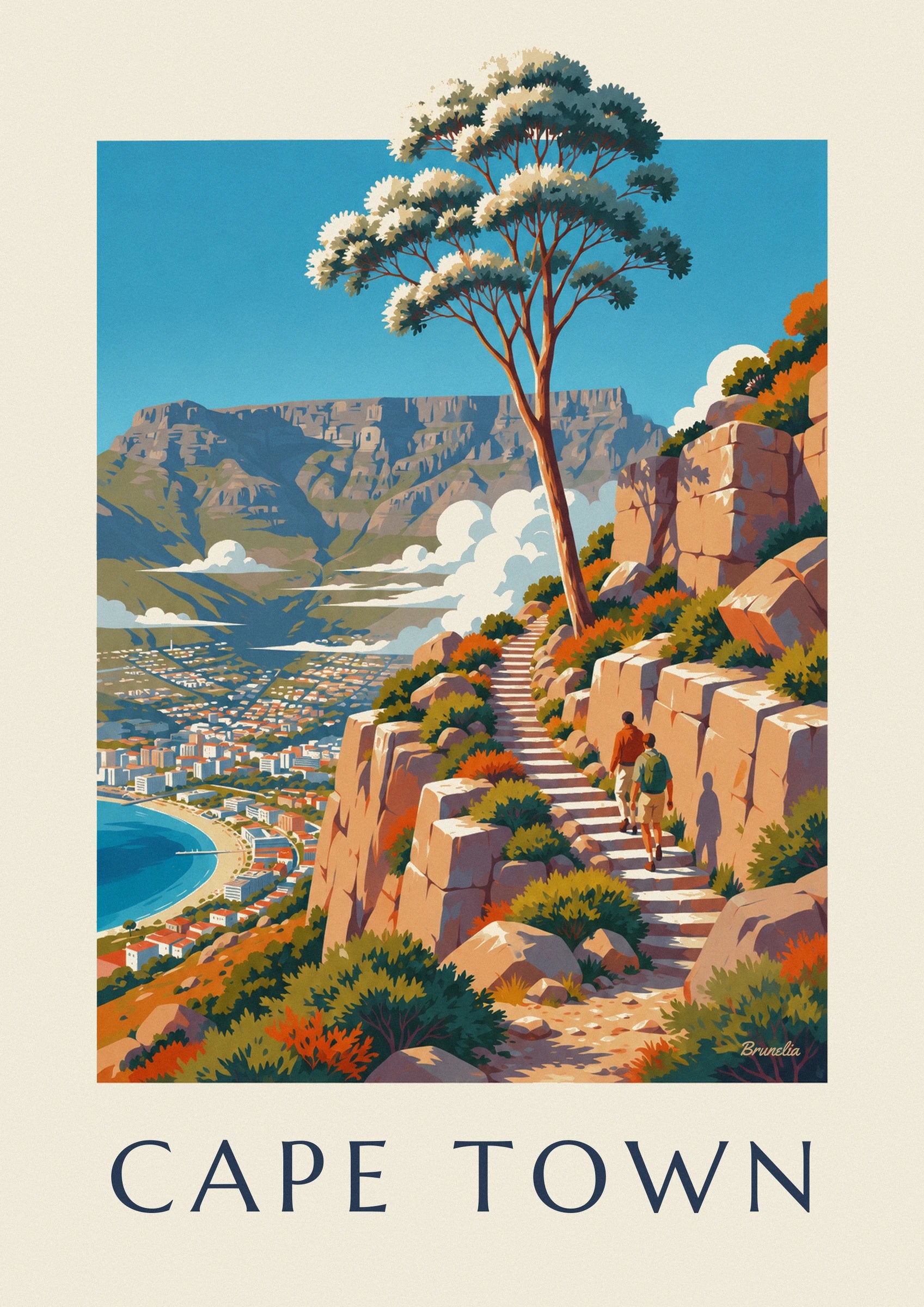 Cape Town Table Mountain hike poster: close-up detail