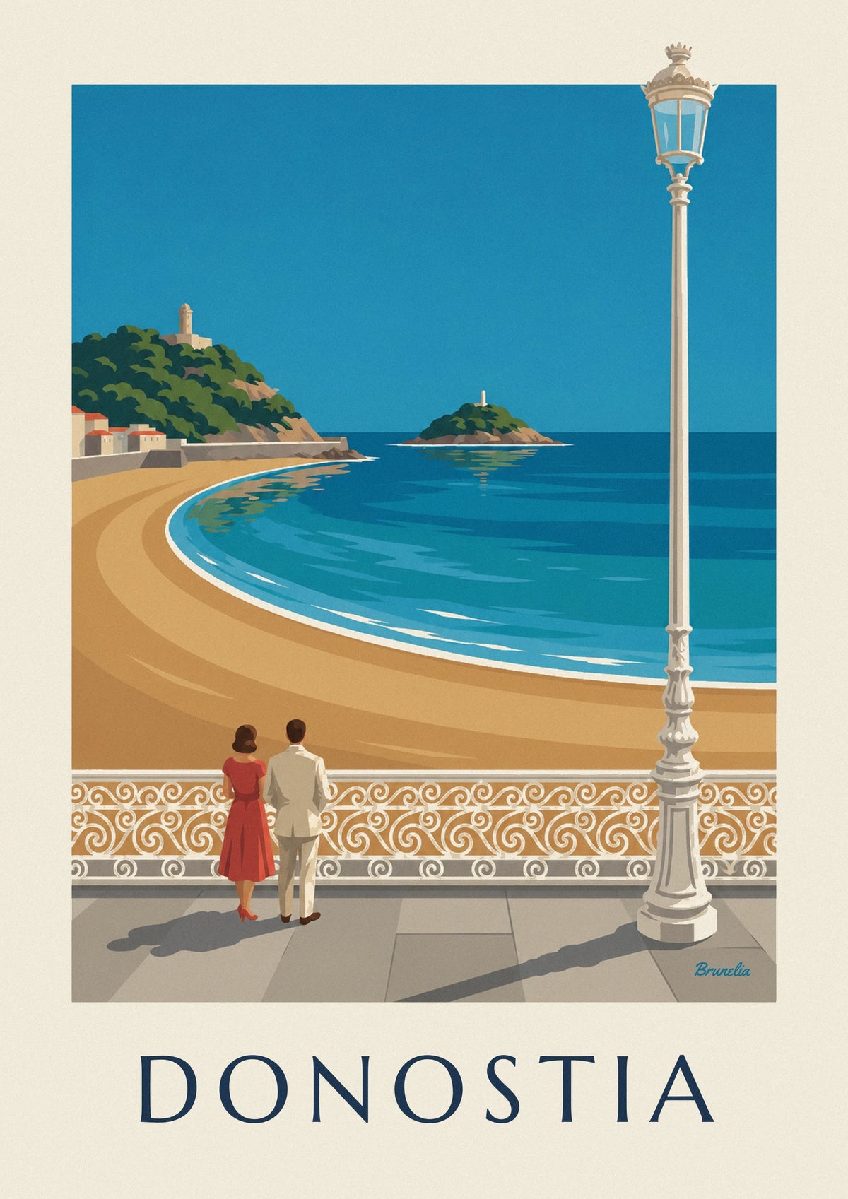 La Concha beach in San Sebastián poster